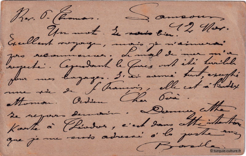Entier postal, Samsun, 1901