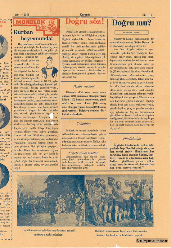 Karagöz, 10 mai 1930