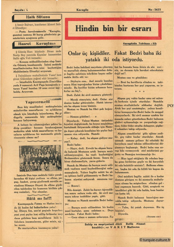 Karagöz, 23 avril 1933