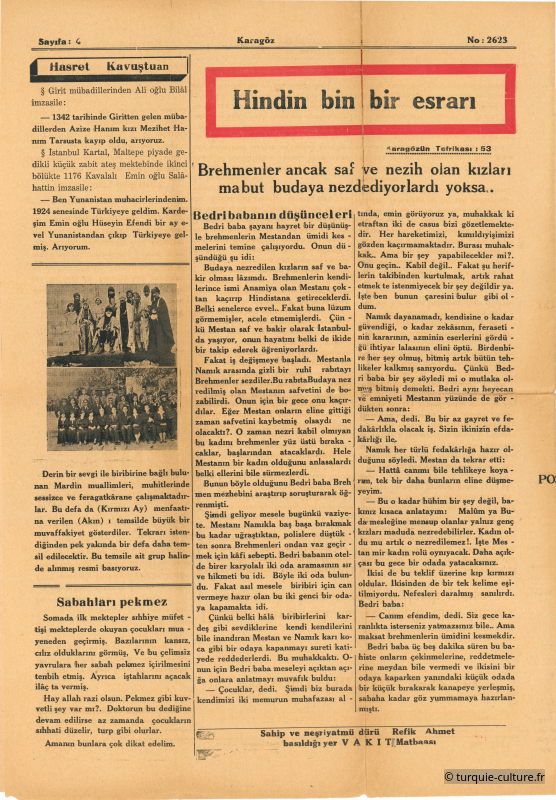Karagöz, 6 mai 1933